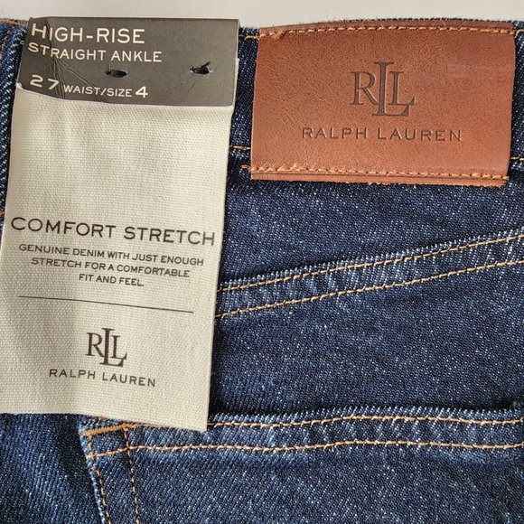 NWT Lauren Ralph Lauren High Rise Straight Ankle Jeans Size 4 Blue - Picture 5 of 8